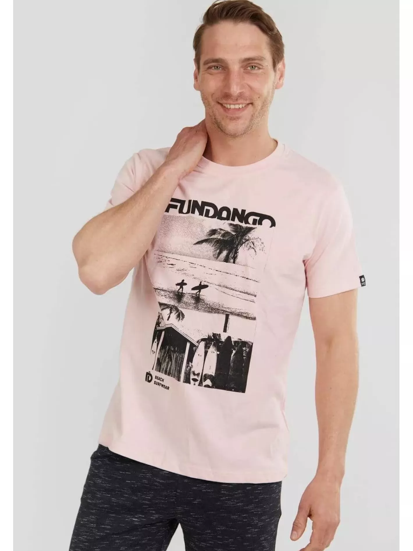 T-Shirt^Fundango Basic T Logo-6 T-Shirt Pink