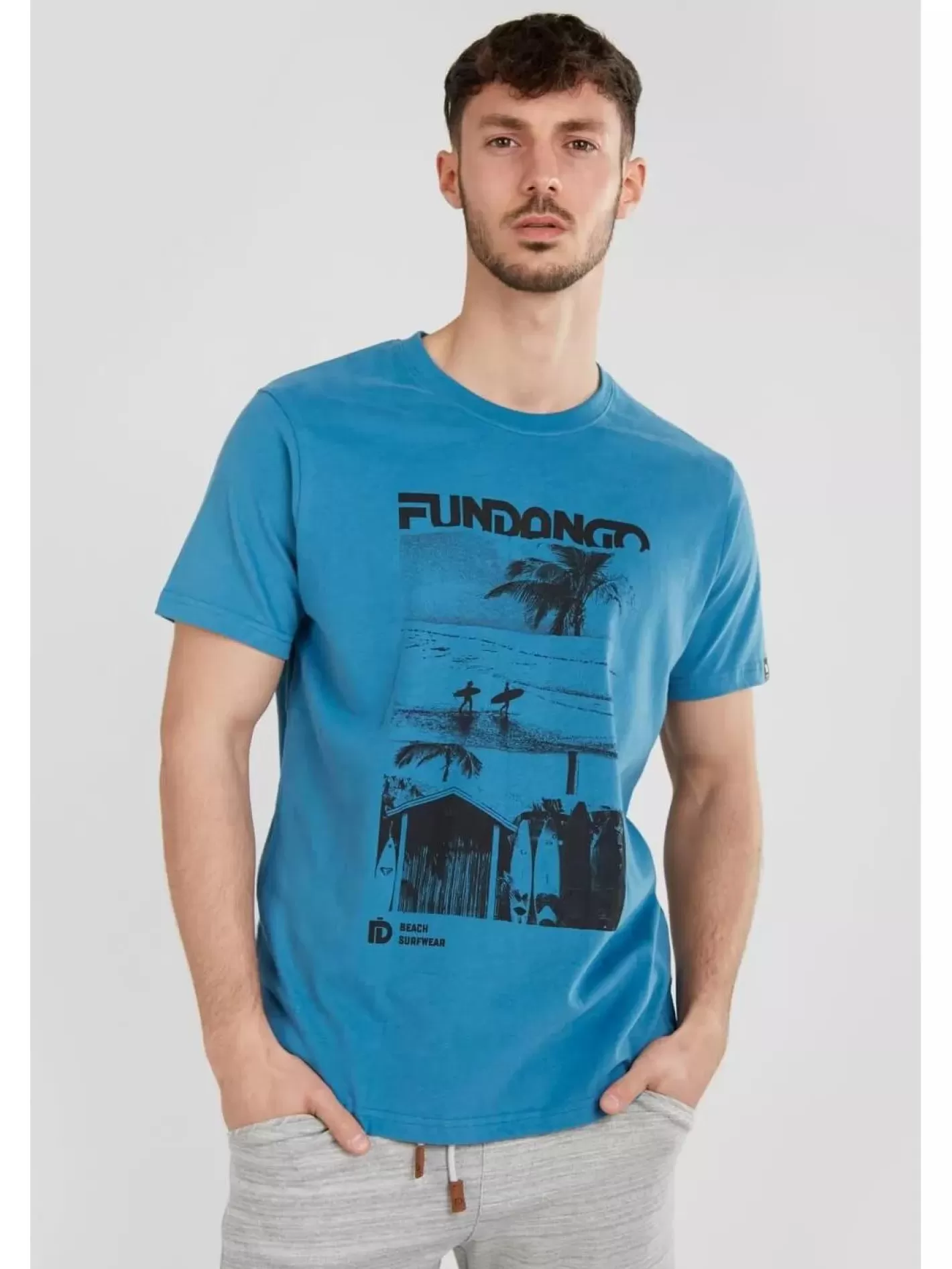 T-Shirt^Fundango Basic T Logo-6 T-Shirt Blue