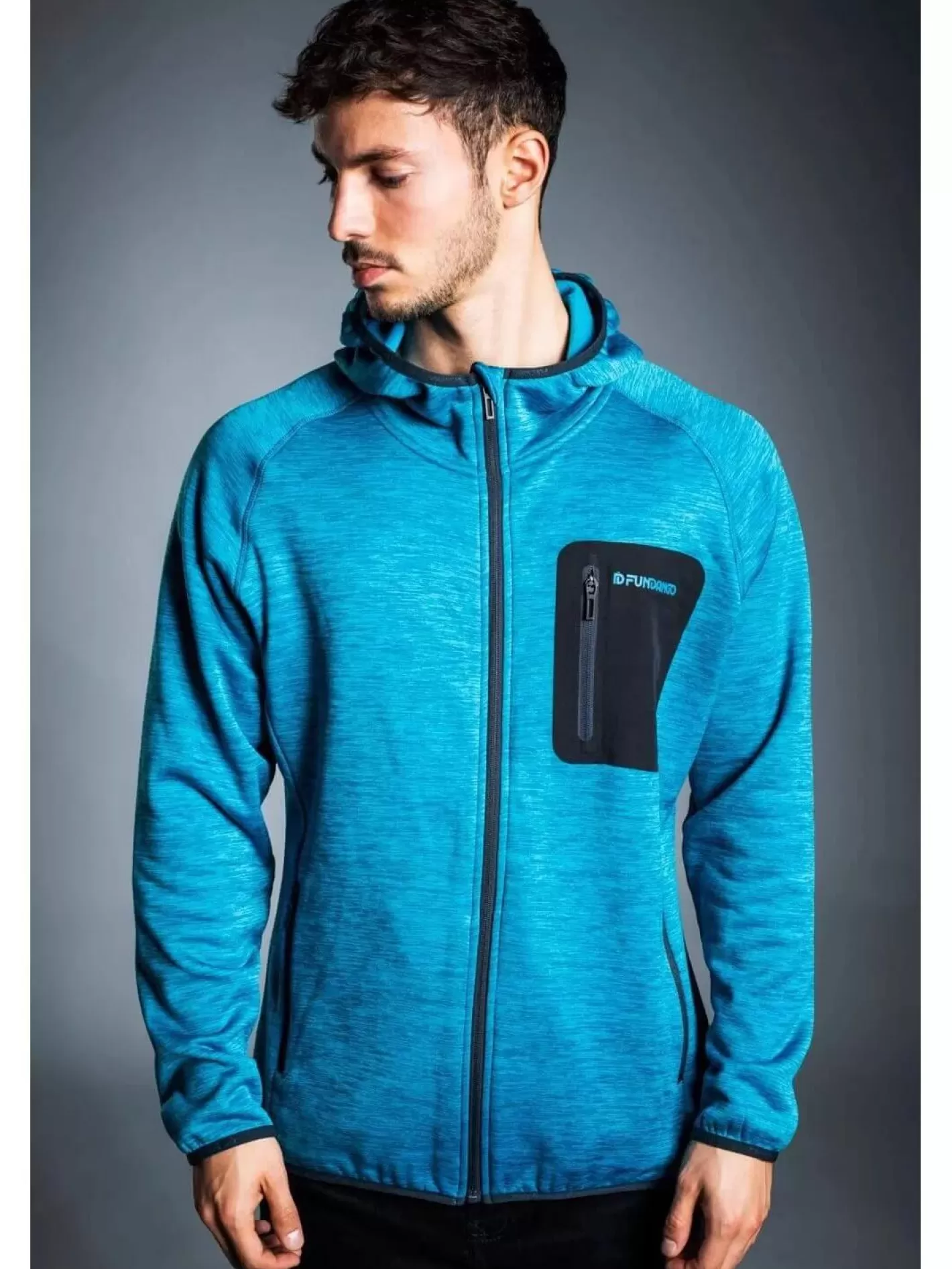 Softshell & Fleece^Fundango Hermon Hooded Fleece Blue