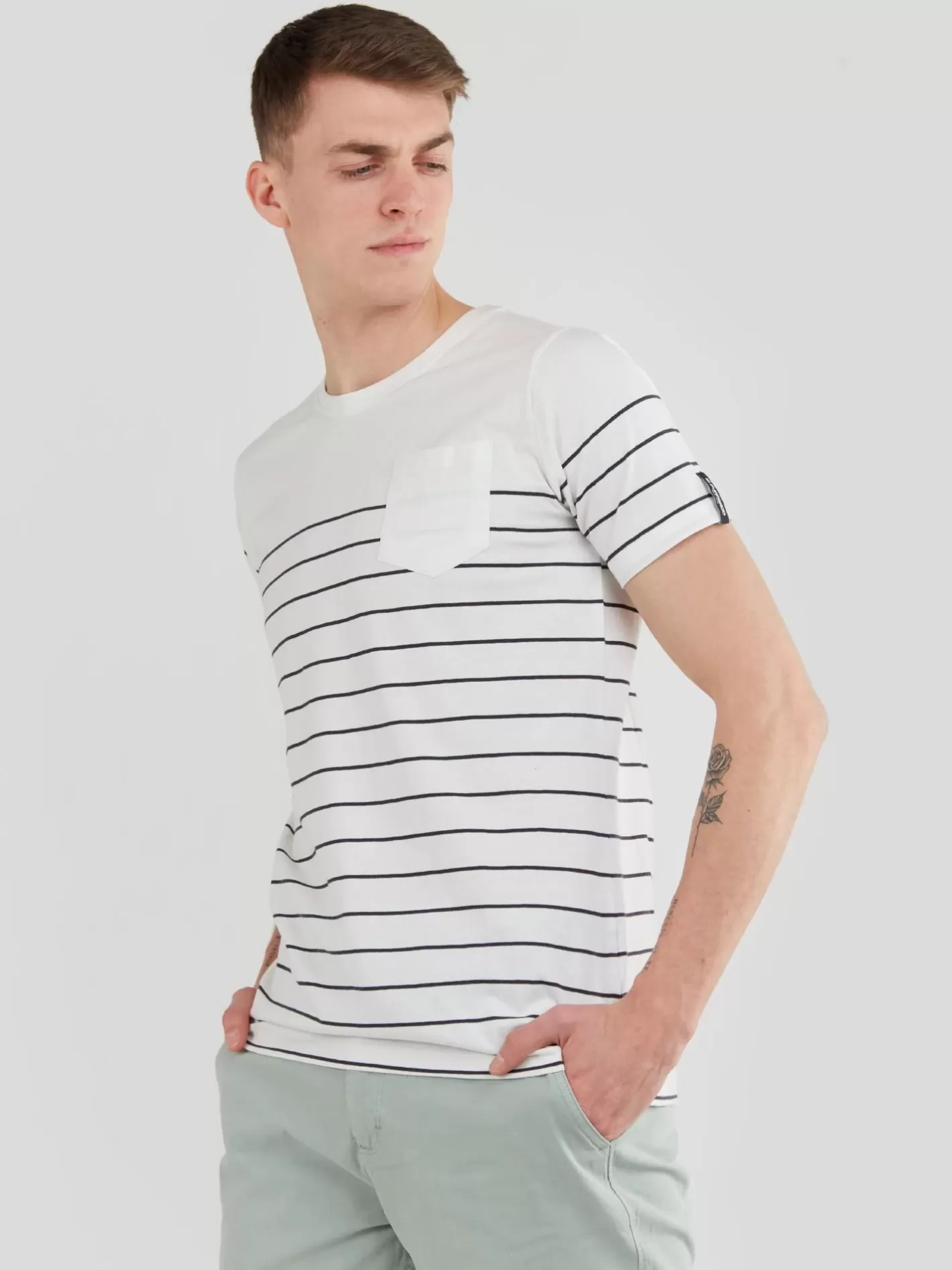 T-Shirt^Fundango Jaggy Pocket T-Shirt White