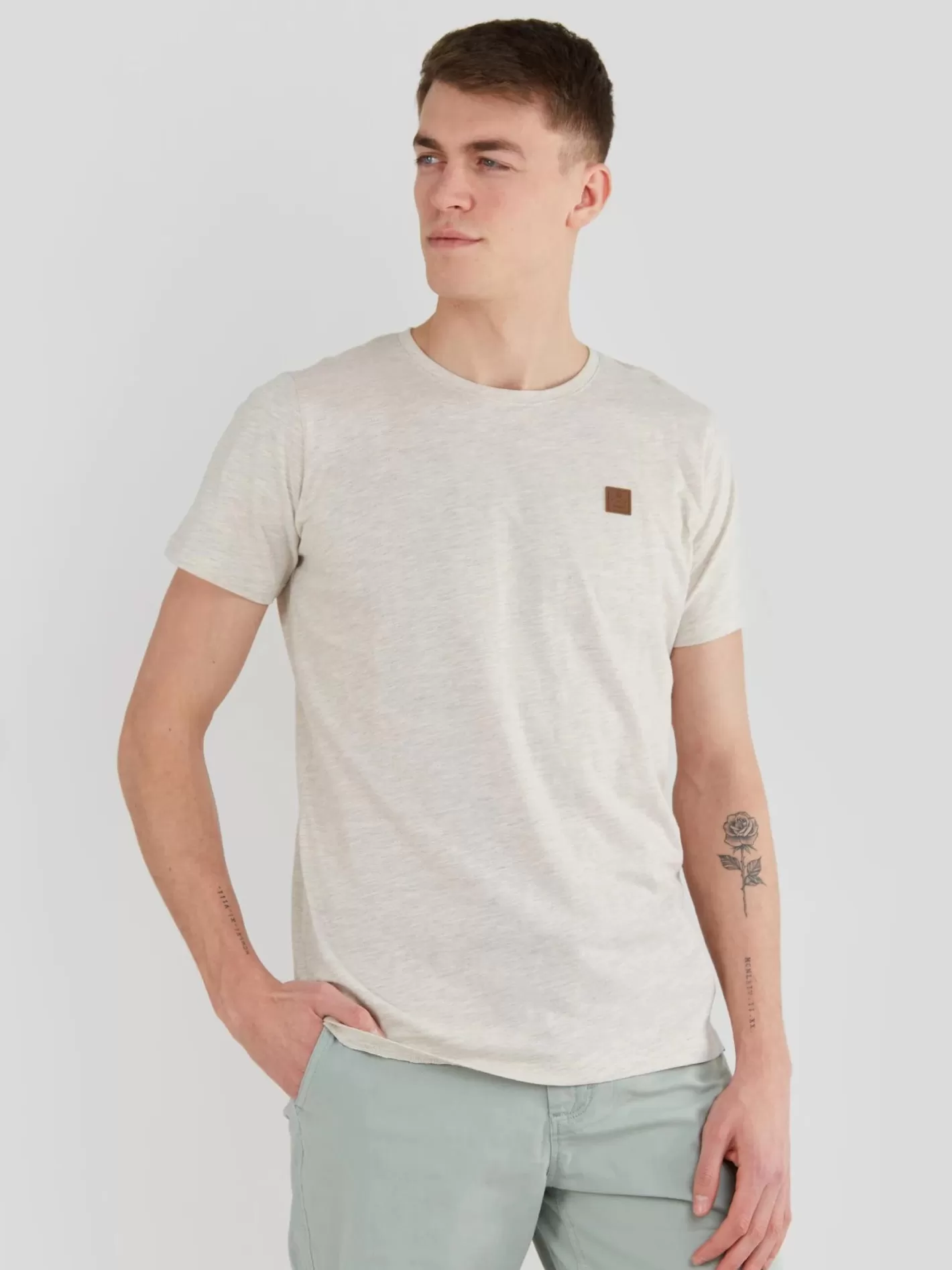 T-Shirt^Fundango Jaggy Structured T-Shirt Sand