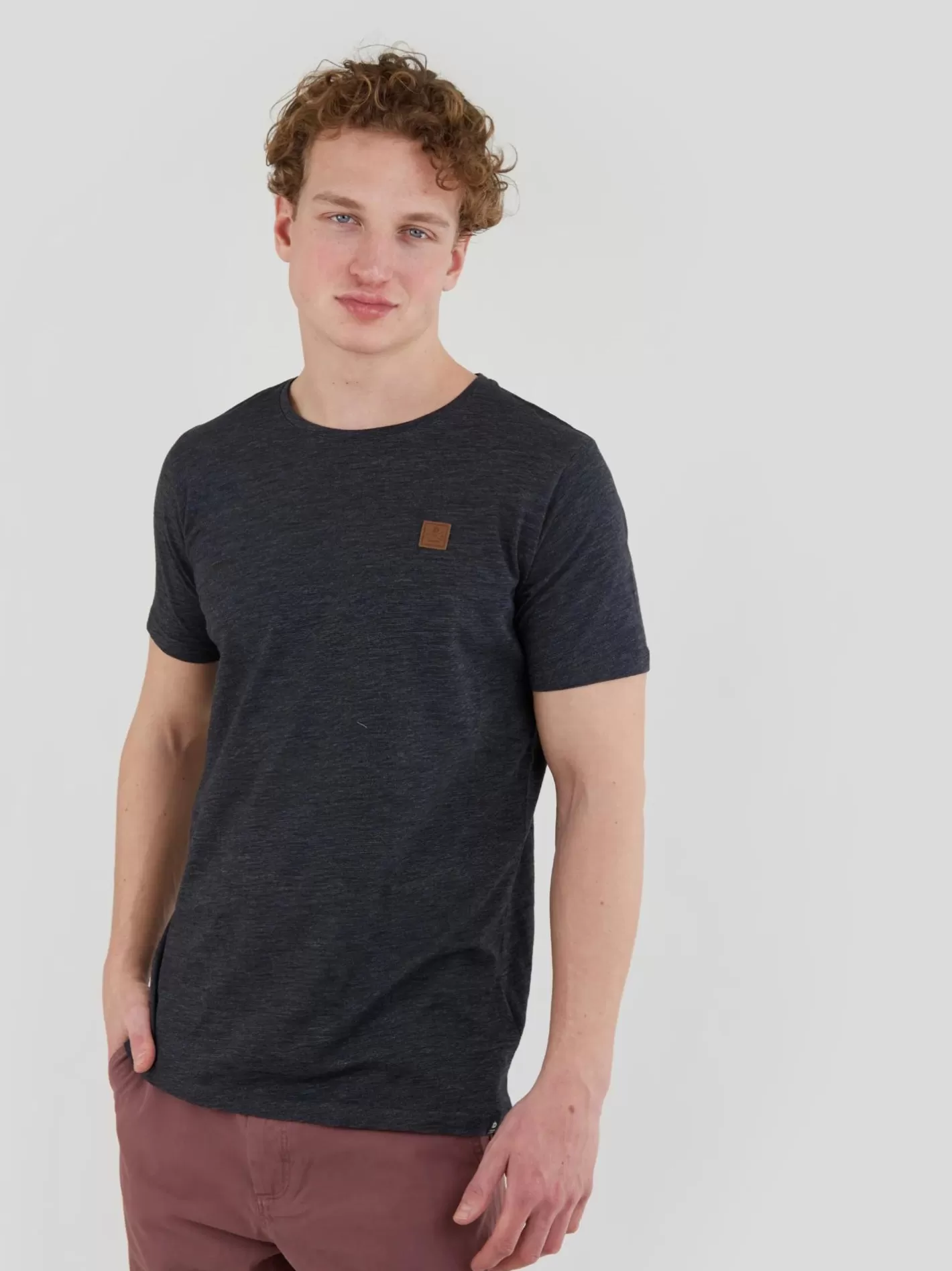 T-Shirt^Fundango Jaggy Structured T-Shirt Grey