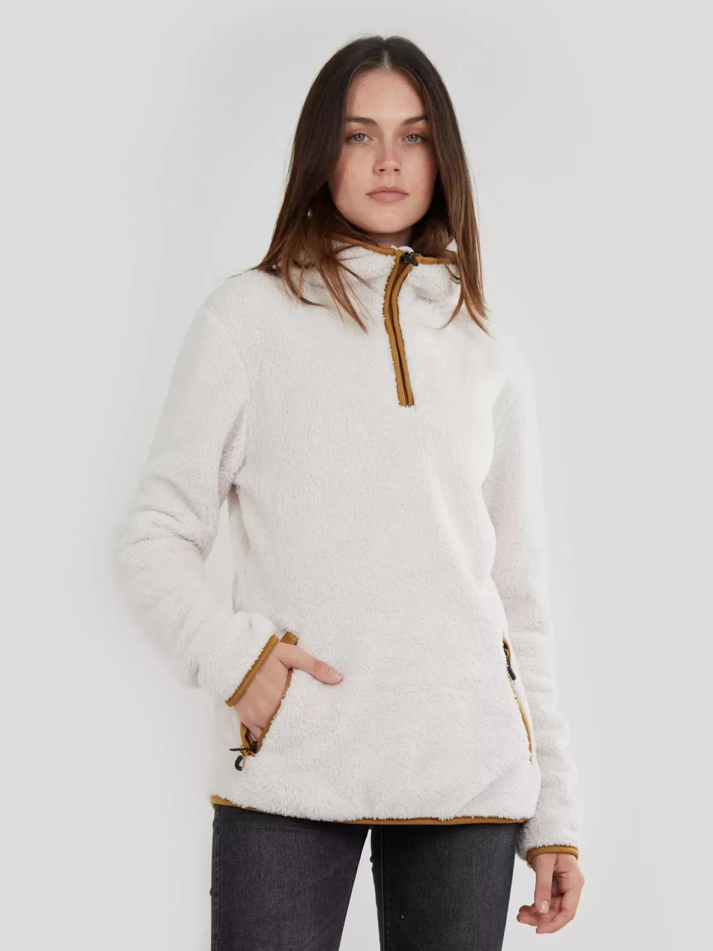 Sweatshirt^Fundango Olivia Pile Jacket Sand