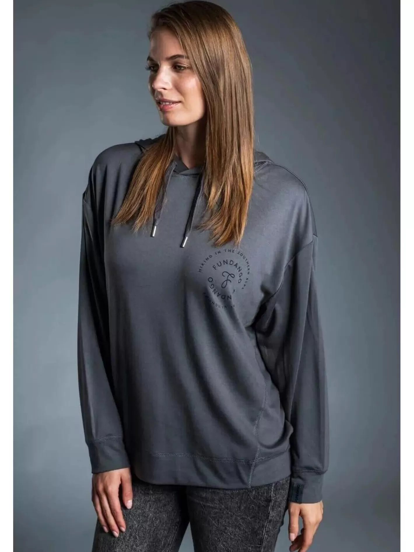 Sweatshirt^Fundango Richmond Hooded Pullover Grey