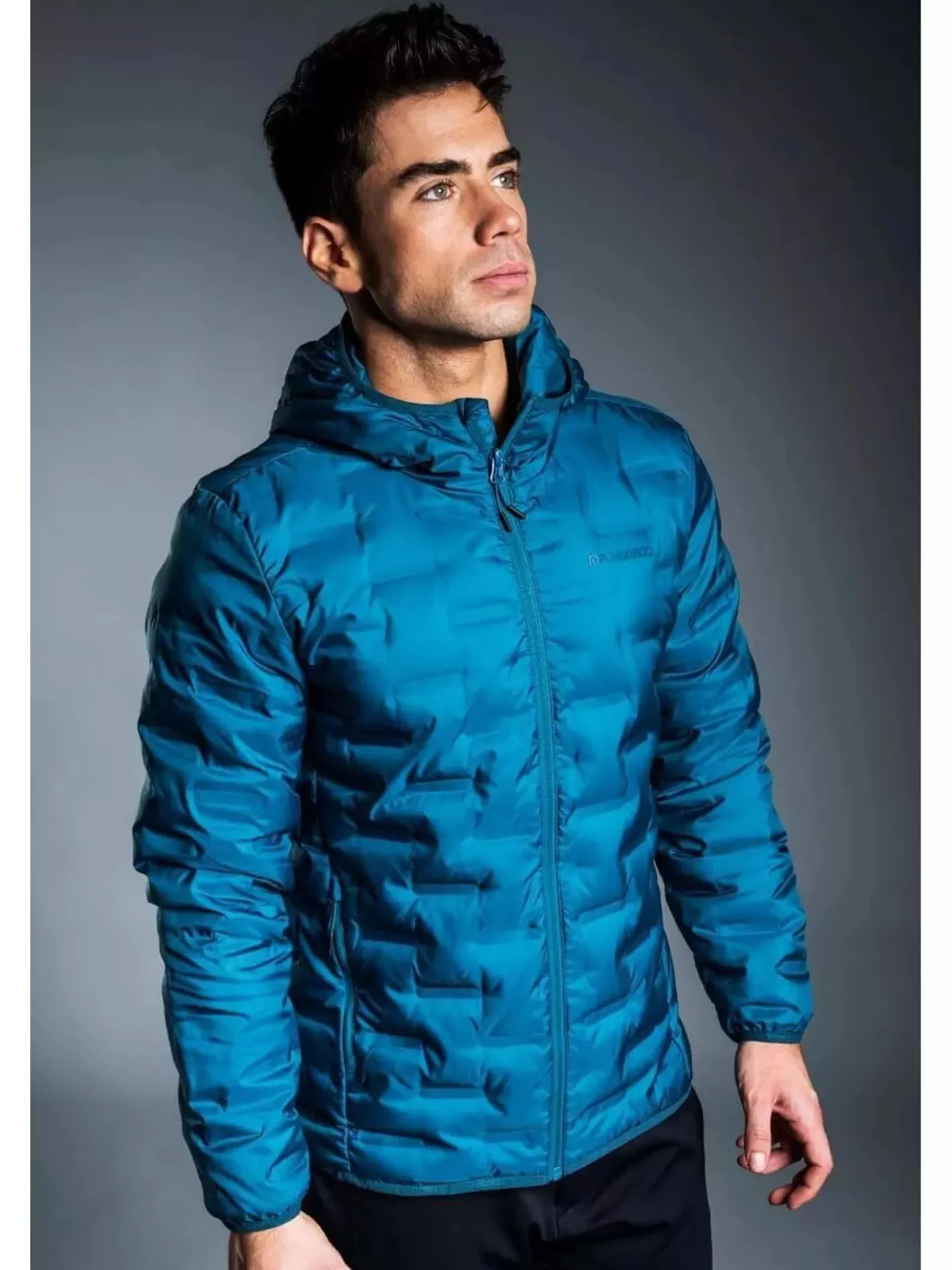 Down Jacket^Fundango Smoke Hooded Down Jacket Blue