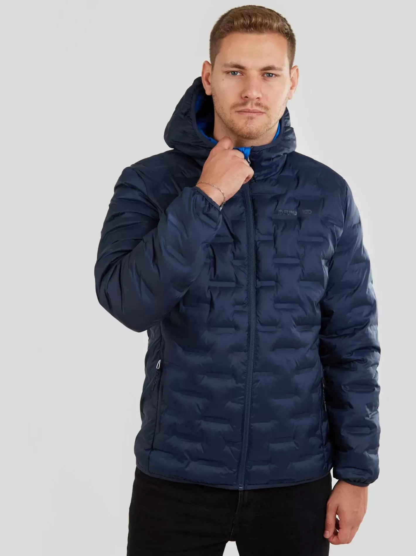 Casual Jacket^Fundango Smoke Hooded Jacket Dark Blue