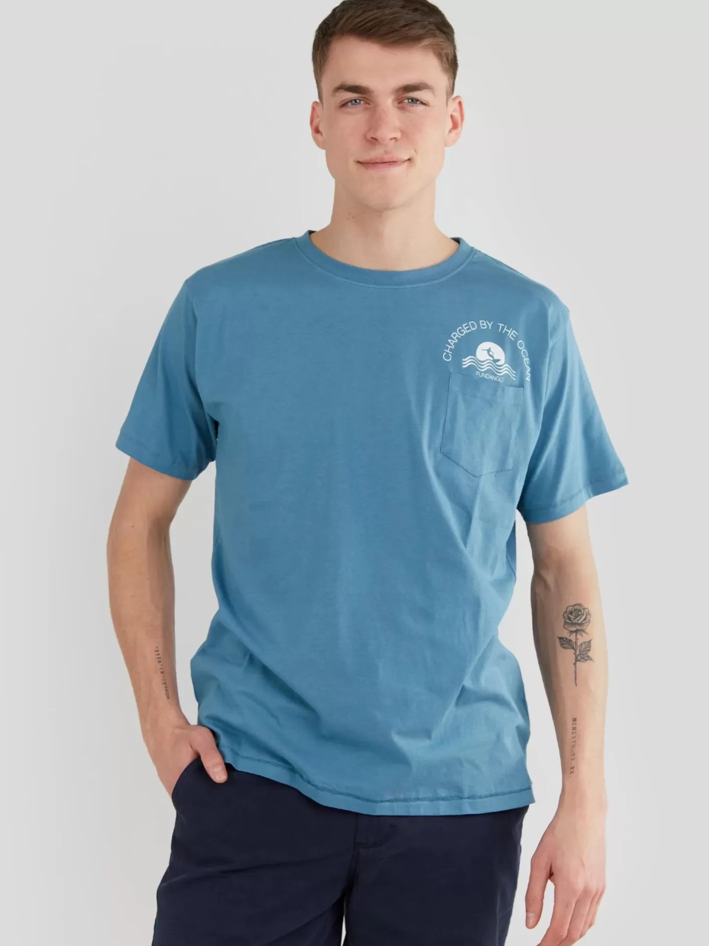 T-Shirt^Fundango Talmer Pocket T-Shirt Blue