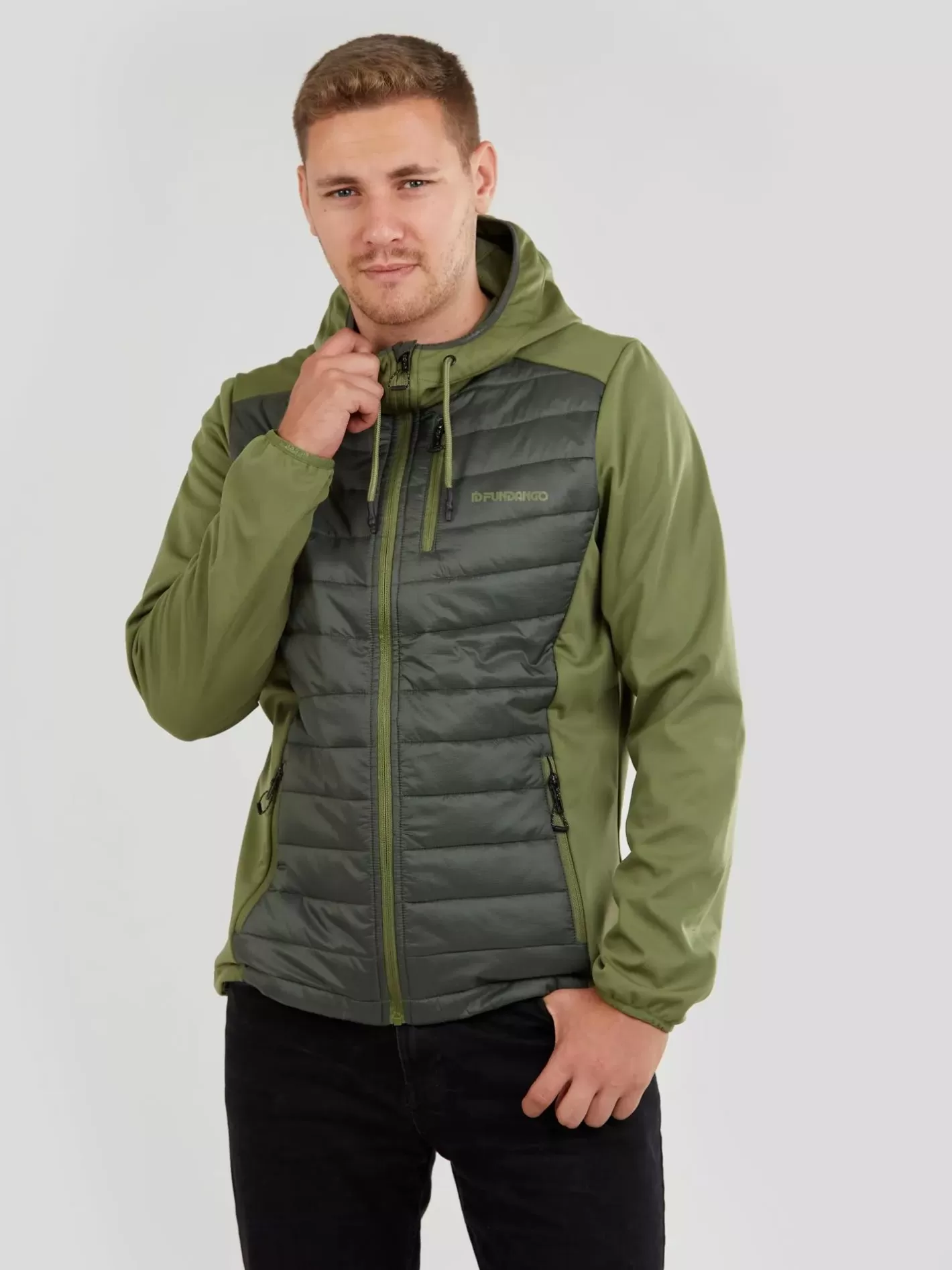 Softshell & Fleece^Fundango Vermont Hybrid Jacket Oliv
