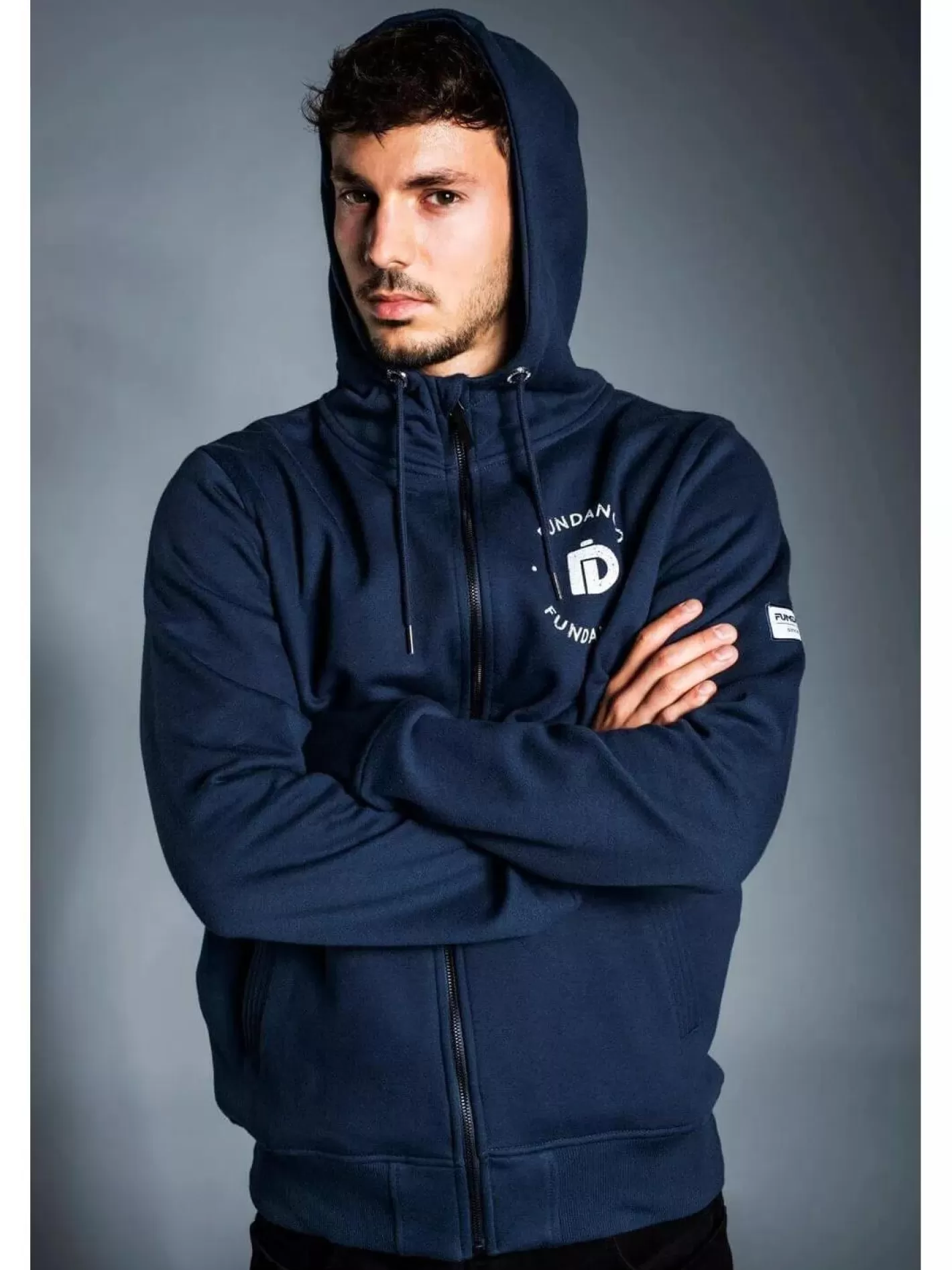 Sweatshirt^Fundango West Point Hooded Pullover Blue